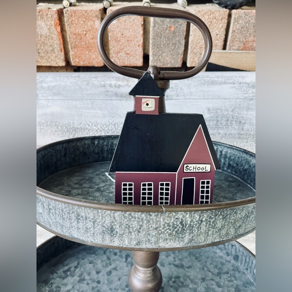 *Village House Block Primitive School Shelf Sitter - Picture 8 of 12